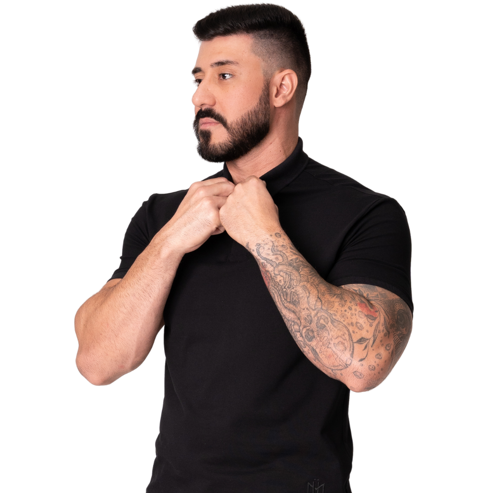 Camiseta gola polo NICE de Algodão com Mangas Curtas